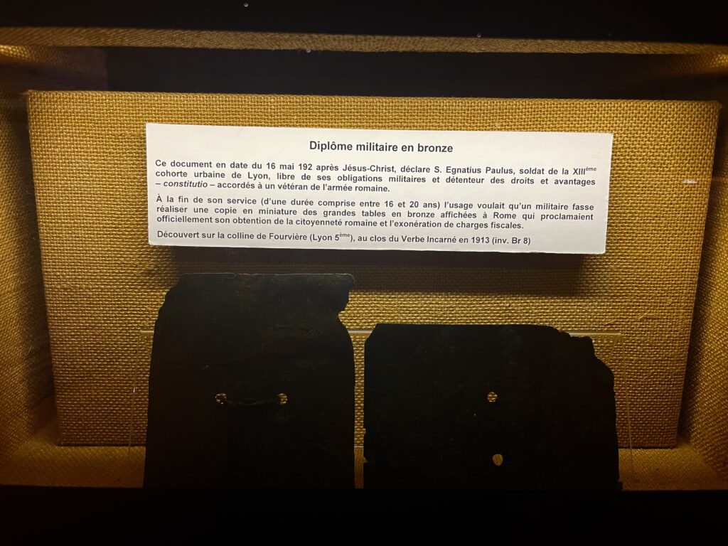 diplome-militaire-romain-Egnatius-Paulus-musee-galo-romain-Lyon